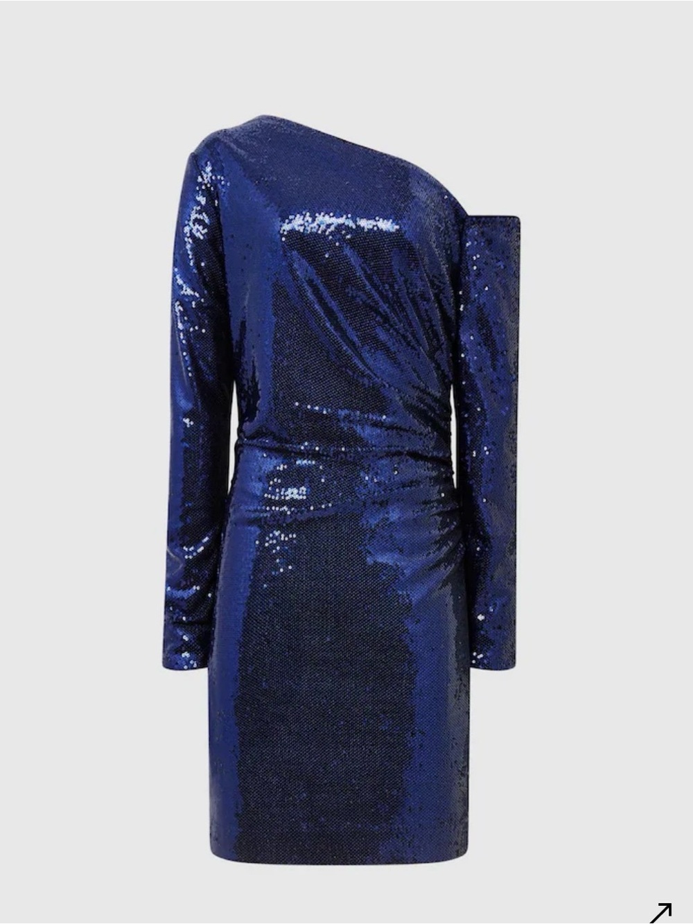 Reiss Navy Sequin One-Shoulder Cocktail Dress
